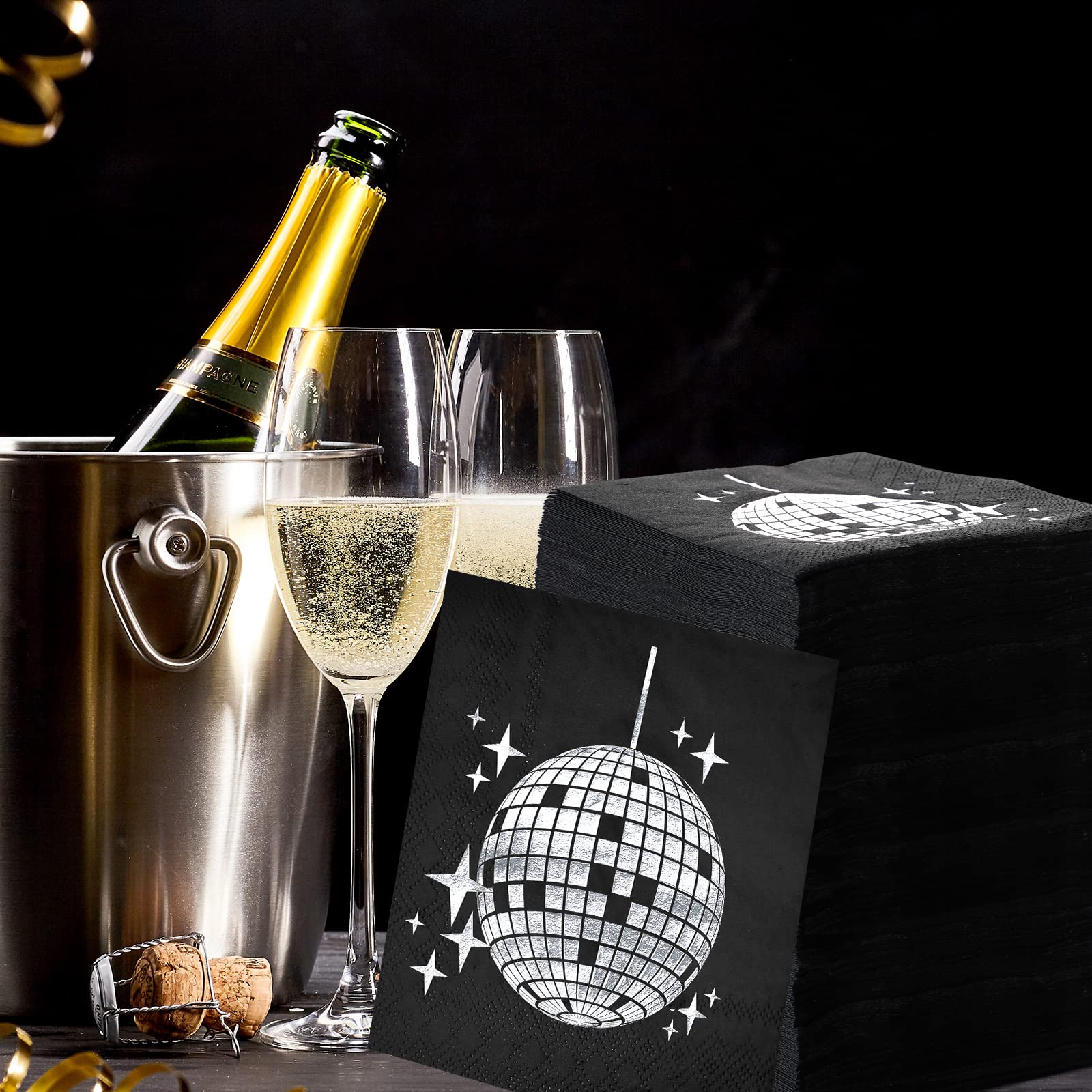 Discokugel-Servietten – 40 Stück, 25x25 Cm, Silbernes Design Für Party, Hochzeit & Geburtstag