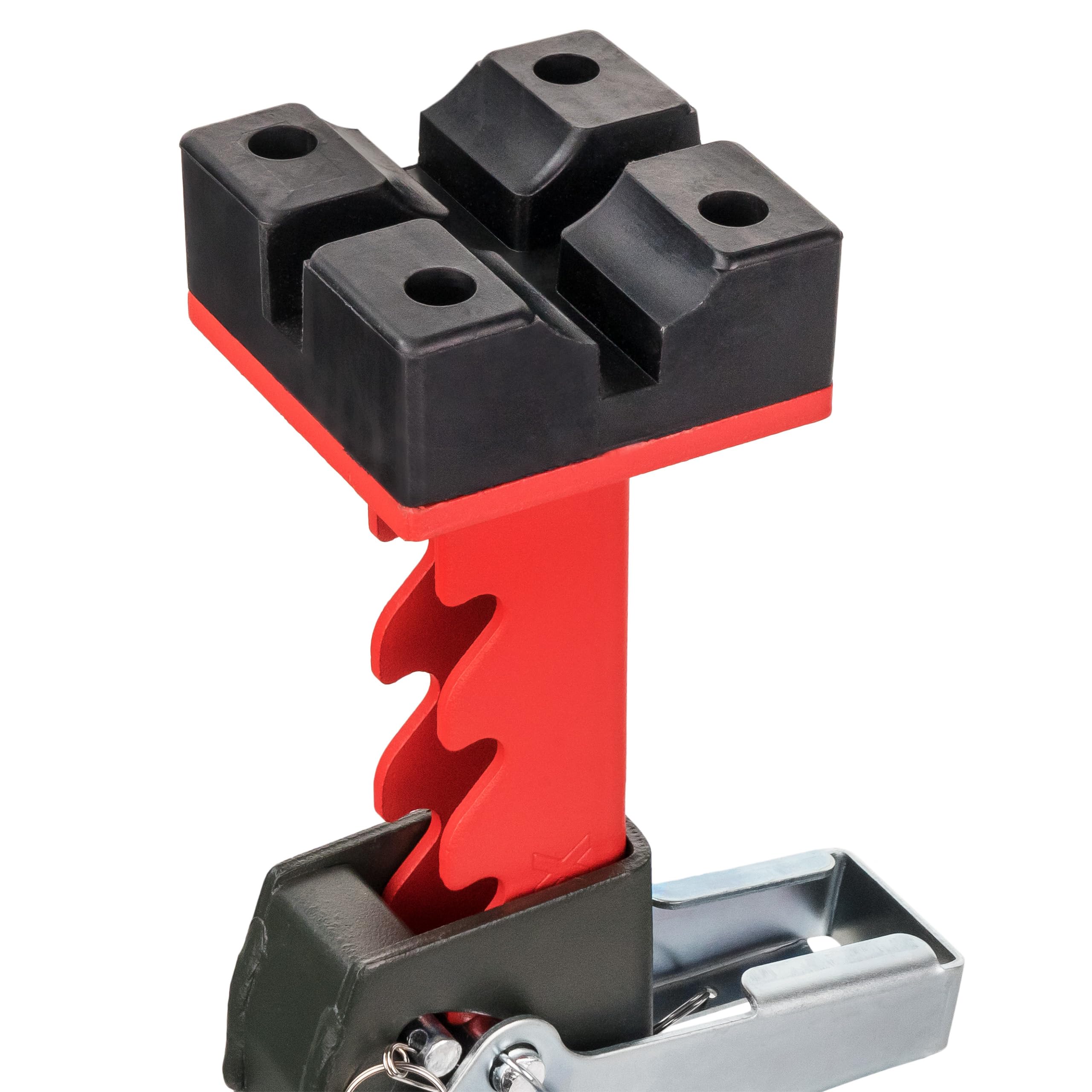 4X Caballetes de apoyo 3T con pinza de seguridad - 4 piezas de gato elevador de pie - Altura ajustable de 275-430 mm - con soporte de goma y doble bloqueo para coches y vehículos
