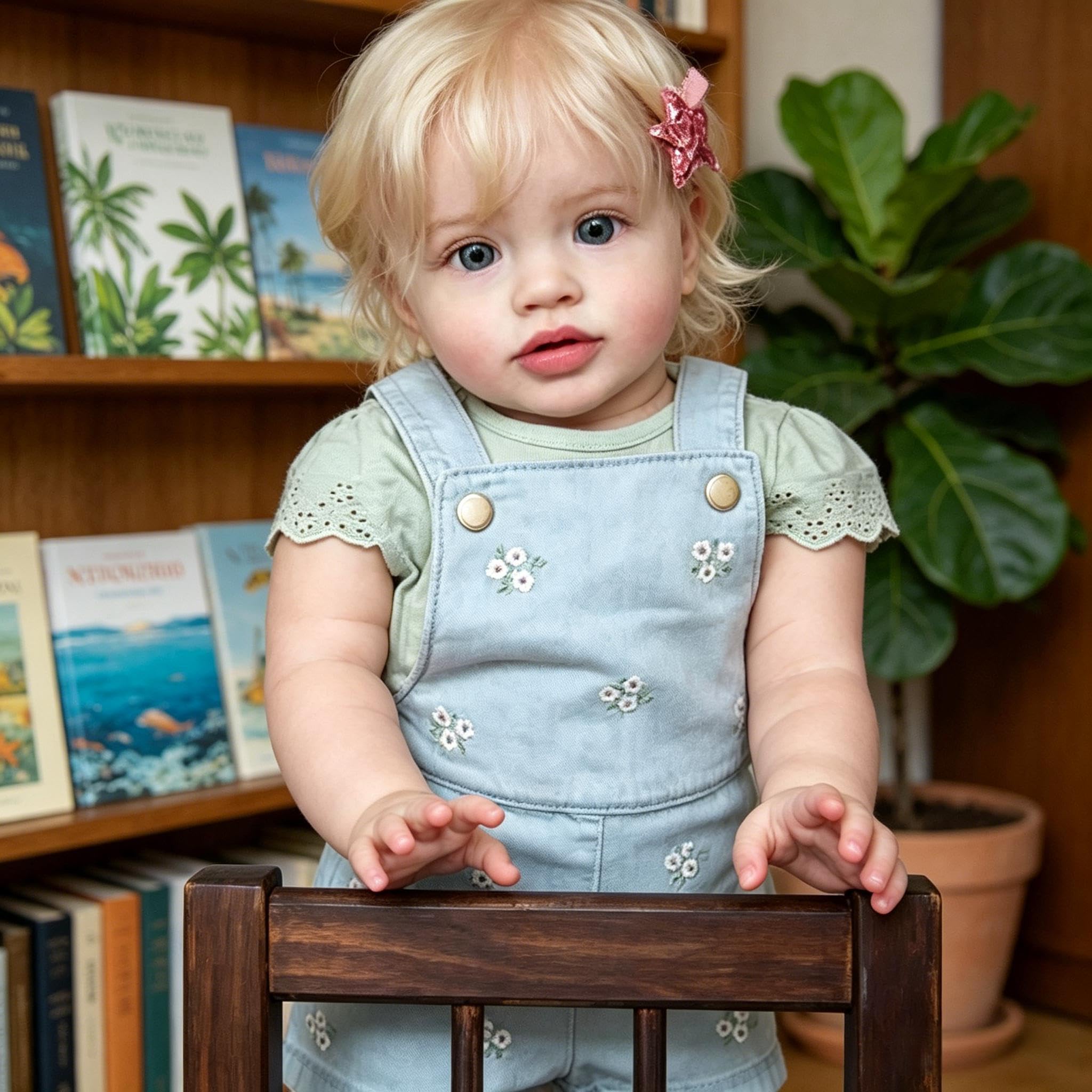 26 Zoll Reborn Babypuppen Blond Mädchen Pippa Realistische Reborn Kleinkind Puppen Lebensechte Neugeborene Puppe Weicher Stoffkörper und Vinyl Gliedmaßen Real Life Kleinkind Puppe mit