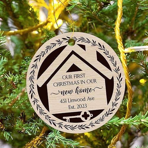 Miniatura 4 de Regalo de inauguración de la casa 2023, adorno personalizado de nuestra primera Navidad en nuestro nuevo hogar, recuerdo de la primera casa 2023,