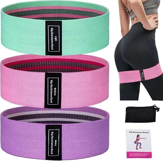 Bandes de résistance pour l'exercice pour les femmes et les hommes avec 3 Différents niveaux de force,bandes d'étirement pour jambes de booty,travail,Pilates,Yoga,bande élastique avec conception non-dérapante