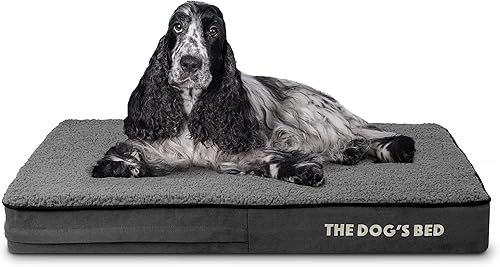Miniatura 20 de The Dog's Bed - Cama ortopédica de espuma viscoelástica para perro, grande gris y negro, impermeable, cama de apoyo con fundas reemplazables, negro