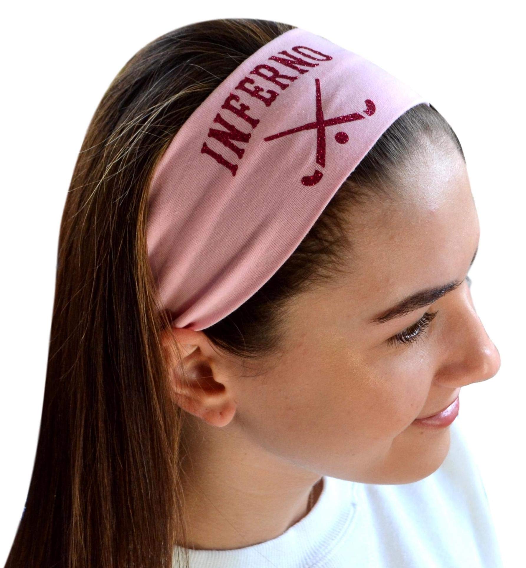 Funny Girl Designs Design Your Own Personalized FIELD Hockey Cotton Stretch Headband with GLITTER Text And CUSTOM Team or Player Name