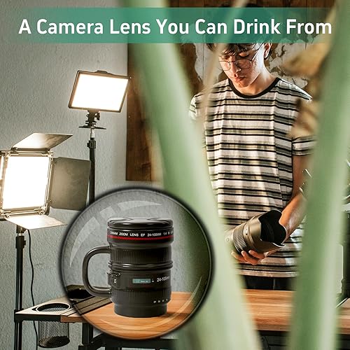 Miniatura 4 de Cabtnca Taza de café con lente de cámara, regalos para fotógrafos, regalos geniales para fotógrafos, taza de cerámica para cámara, regalos de
