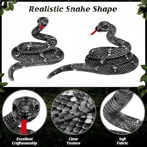 Miniatura 4 de Peluche de serpiente, animal de serpiente de peluche, serpientes de juguete grandes de 80 pulgadas para niños, serpiente de peluche gigante