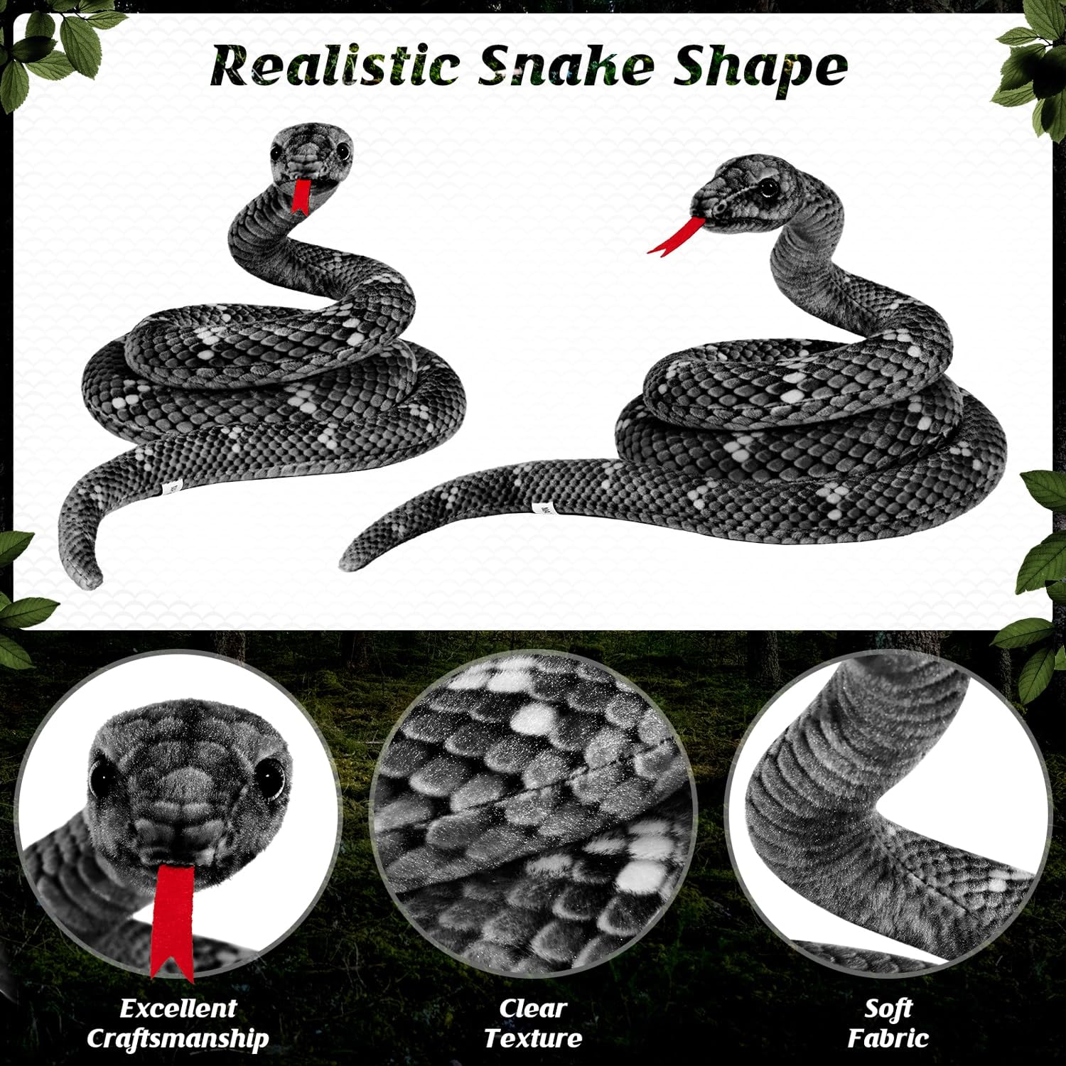 HyDren Boa Constrictor Gigante Serpiente de Peluche Grande Juguete de Serpiente de Peluche Realista 80 Pulgadas Serpiente Realista Regalos para Niños Cumpleaños (Amarillo HyDren Boa Constrictor Gigante Serpiente de Peluche Grande Juguete de Serpiente de Peluche Realista 80 Pulgadas Serpiente Realista Regalos para Niños Cumpleaños (Amarillo