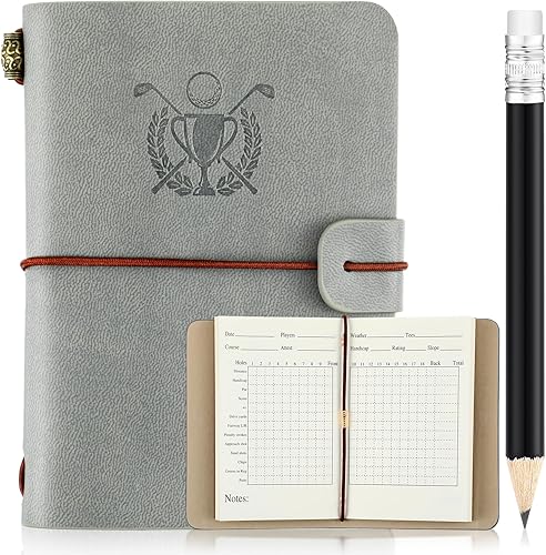 Golf Scorecard Book with Pencil Leather Golf Journal - Golf Gifts For Husband