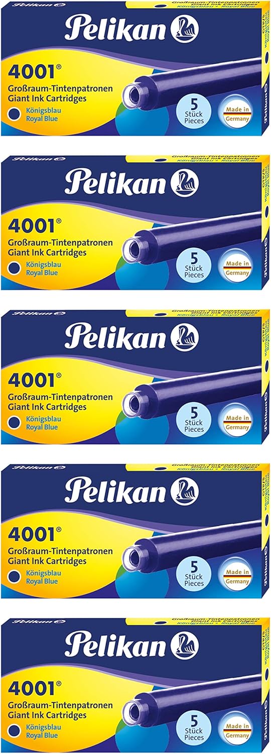 Pelikan Ink Cartridge 4001 GTP/5 Case with 5 Cartridges (5 Pack, Royal Blue)