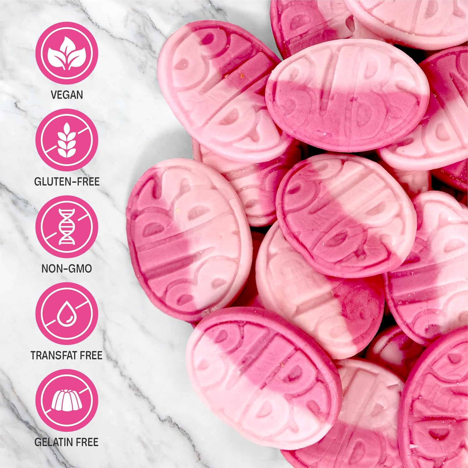 Bubs Swedish Candy - Wild Strawberry Pomegranate Sweet Ovals, Authentic Swedish Flavor in Every Bite, Perfect for Satisfying Your Sweet Tooth (1 LB)