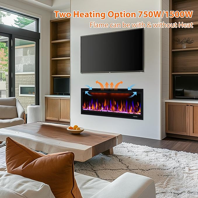 Chimenea Eléctrica Inteligente Dreamflame 84", Control por App, Negro miniatura 8