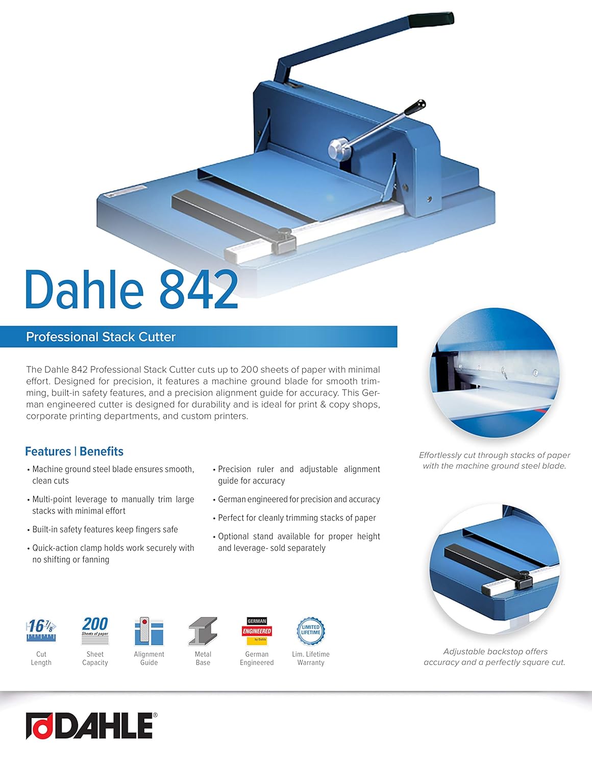 Dahle 842 Professional Stack Cutter, 200 Sheet Nepal Ubuy