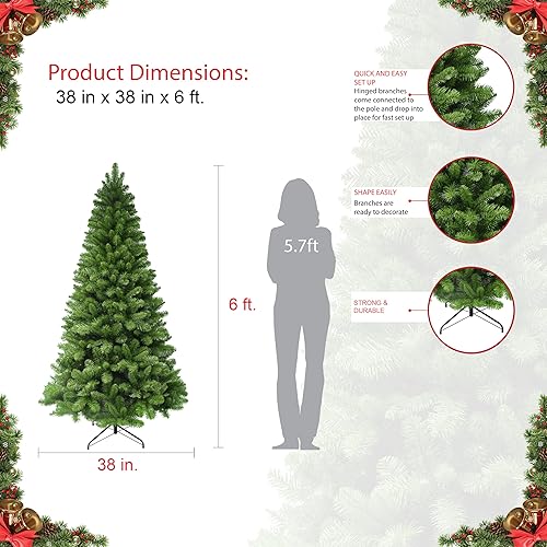 Miniatura 6 de Puleo International Soporte de metal con 658 puntas de pino Virginia de 6 pies