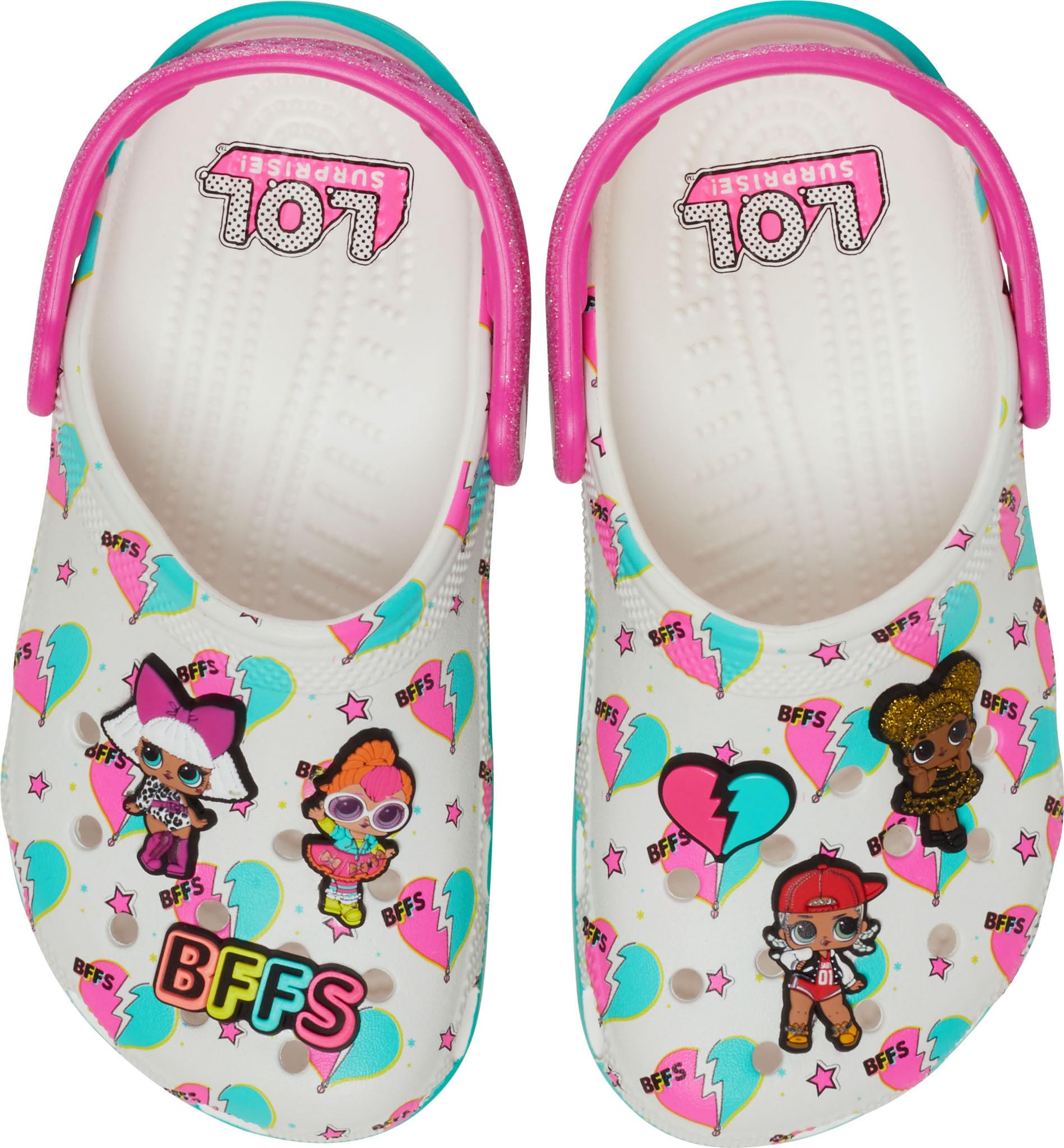 Klapki dziecięce Crocs LOL SURPRISE BFF CLASSIC CLOG, kolor turkusowy