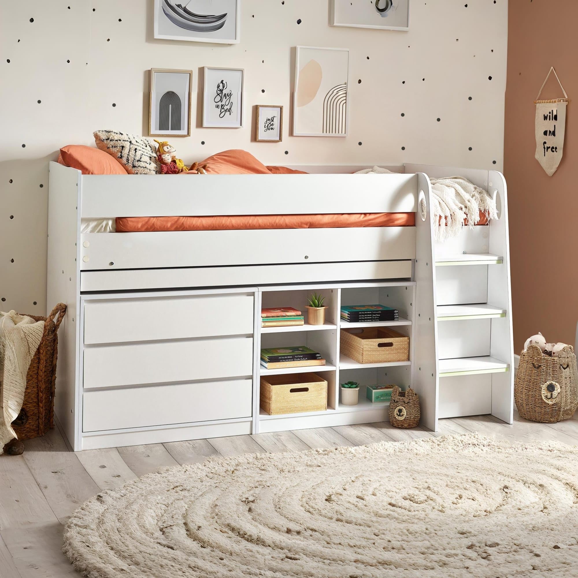 Vespa - Single - Mid Sleeper - White - Wood - 3ft - Happy Beds