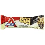 Atkins Chocolate Chip Cookie Dough Protein Meal Bar, High Fiber, 1g Sugar, 3g Net Carbs, Meal Replacement, 5 Count (Pack of 6)