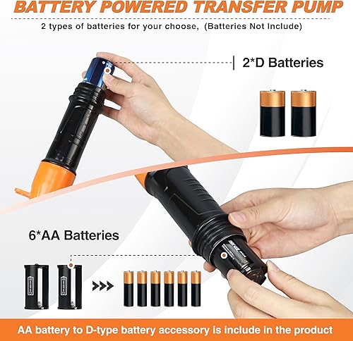 Miniatura 10 de Bomba de batería de energía portátil, bomba de transferencia de combustible, bomba de sifón eléctrica a batería para gas, combustible, diesel