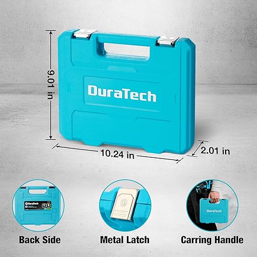 Miniatura 6 de DURATECH Juego de dados giratorios de impacto de 12 pulgada, 13 piezas de zócalos tambaleantes poco profundos, juego de llaves métricas de junta