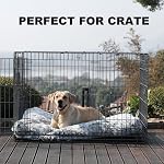 Bedfolks Lit pour chien imperméable, lit pour chien en peluche avec couvercle amovible, lit de chien en fourrure pour chiens extra grands, lit en Kennel pour chien lavable en peluche 41"x27", gris foncé