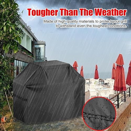 Miniatura 5 de Funda para parrilla de barbacoa, impermeable, resistente a la intemperie, a prueba de rasgaduras, anti-UV, resistente a la decoloración, con correas