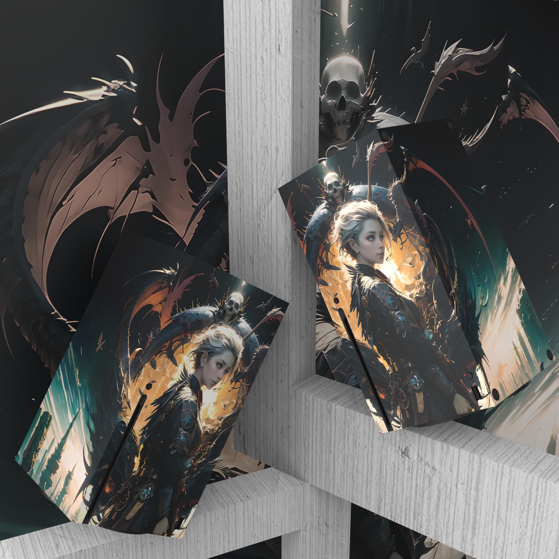 playvital Autocollant Manette pour Xbox Series X Accessoires Protection,Stickers pour Xbox Series X Console Skin-Vision du Dragon