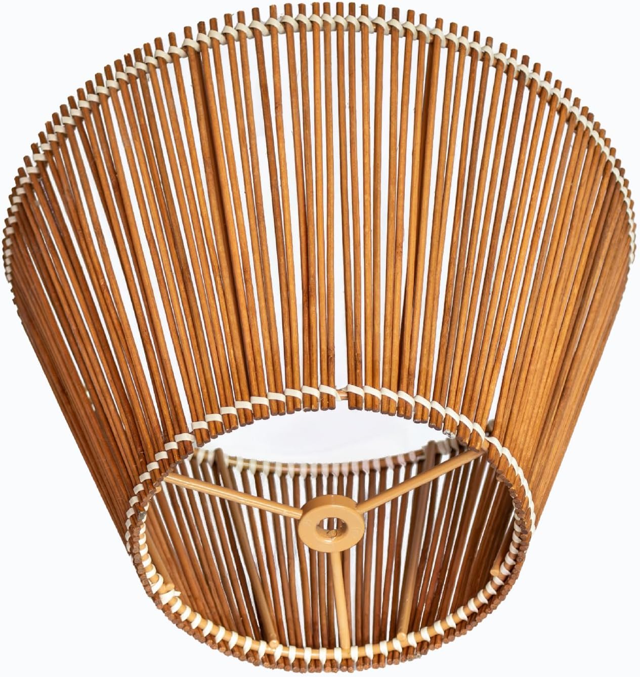 Woven Wicker Table Lamp Shade, Unique Design Lampshade,Replacement Traditional Shades (Offee Brown)