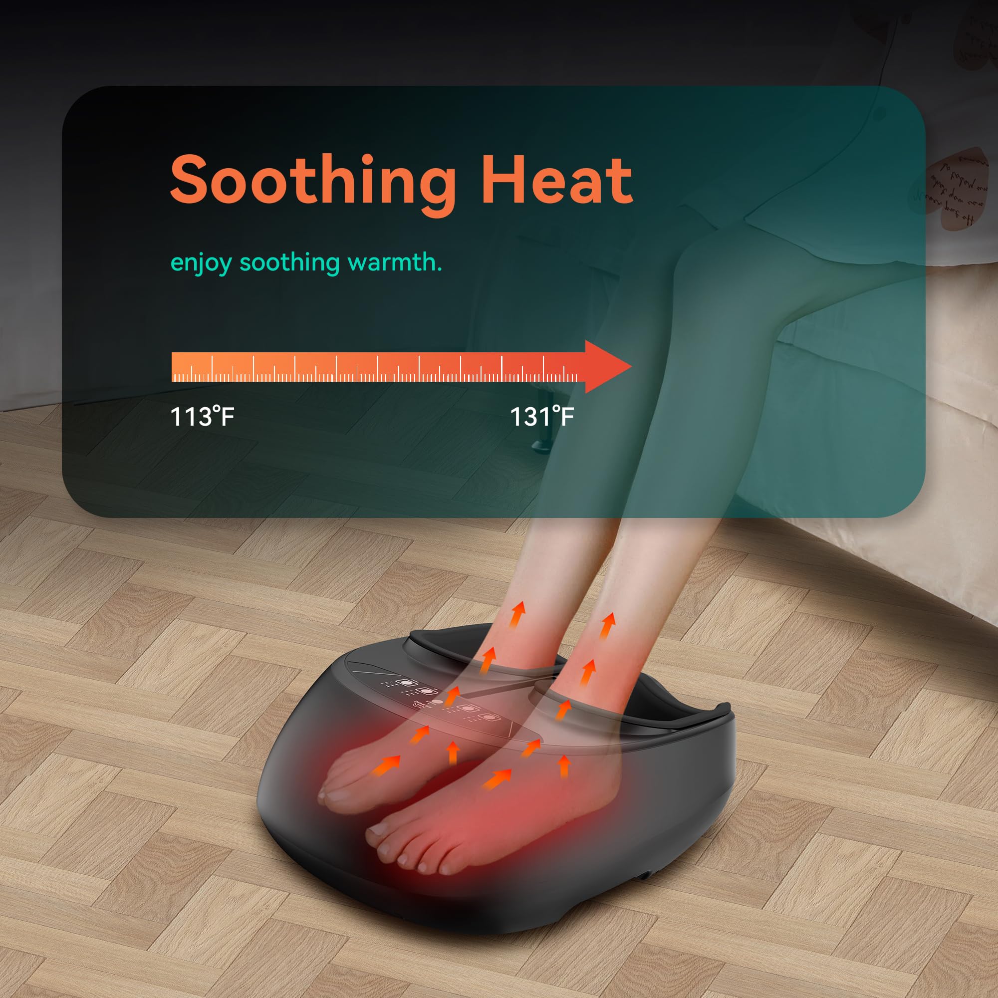 Snailax Shiatsu-Fußmassagegerät mit Wärmefunktion und Fernbedienung, elektrisches Fussmassagegerät mit Tiefenmassage, Rollmassage, Kompression und Vibration, Geschenk für Frauen und Männer
