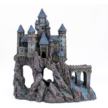 Penn-Plax Castle Aquarium Decoration Hand Painted with Realistic Details Over 14.5 Inches High Part A