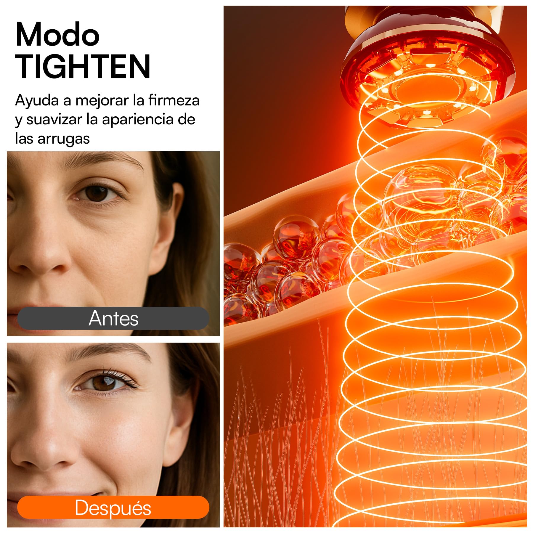 INIA FLARE Dispositivo Facial de Microcorriente con Luz Roja | Con luz roja y microcorriente, masaje facial para una apariencia más firme y cuidada, ideal para rostro y cuello