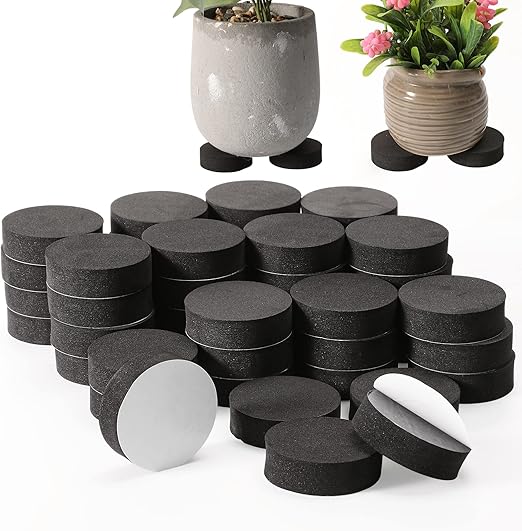 BQSHX 48pcs Plant Pot Feet Risers Natural Foam Flower Pot Mat Invisible