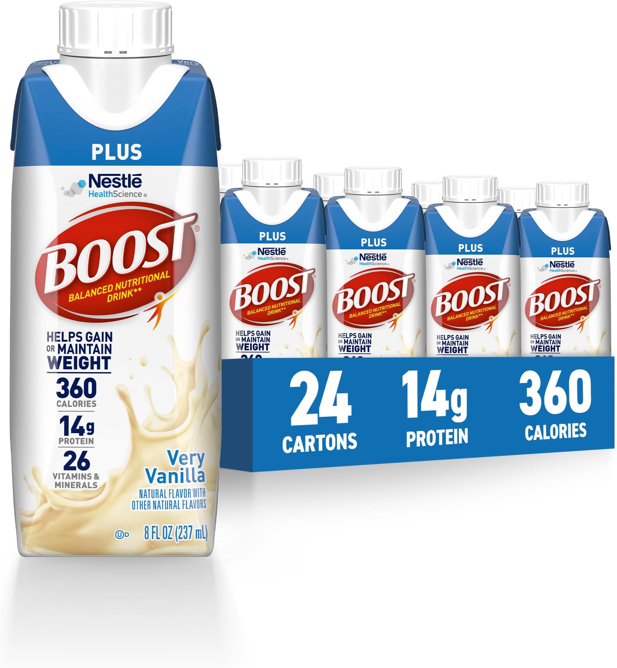 BOOST Boost Plus Vanilla Ready to Drink 8oz (Pack of 24)