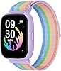 BIGGERFIVE Kids Smart Watch, 1.8 Fitness Watch Pedometer, Heart Rate, IP68 Waterproof, Sleep Tracker, Calorie Step Counter, 5 Puzzle Games withwithout APP for Girls Teens 5-16, Nylon