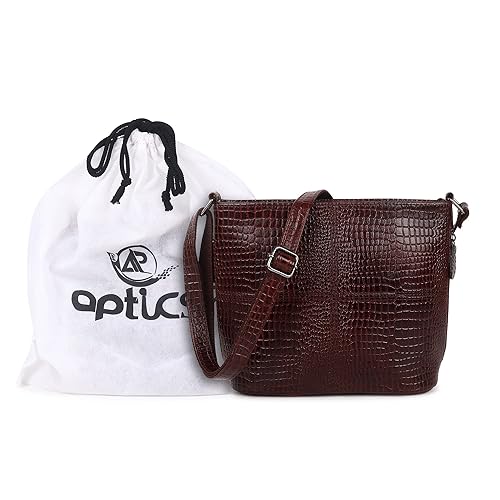 Aptics7 Women's Leather Sling Bag | Cross Body | Hand Bag | Purse with Adjustable and Detachable Straps | Trendy Stylish Side Sling Bag for Women | Ladies & Girls