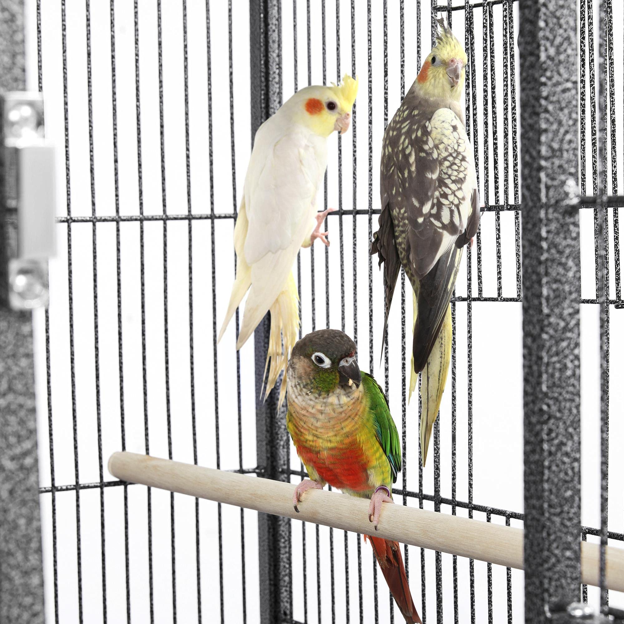Yaheetech Stapelbarer breiter Vogelkäfig Doppelkäfig mit Ständer geteilter Brutkäfig für Kleinvögel Zuchtkäfig