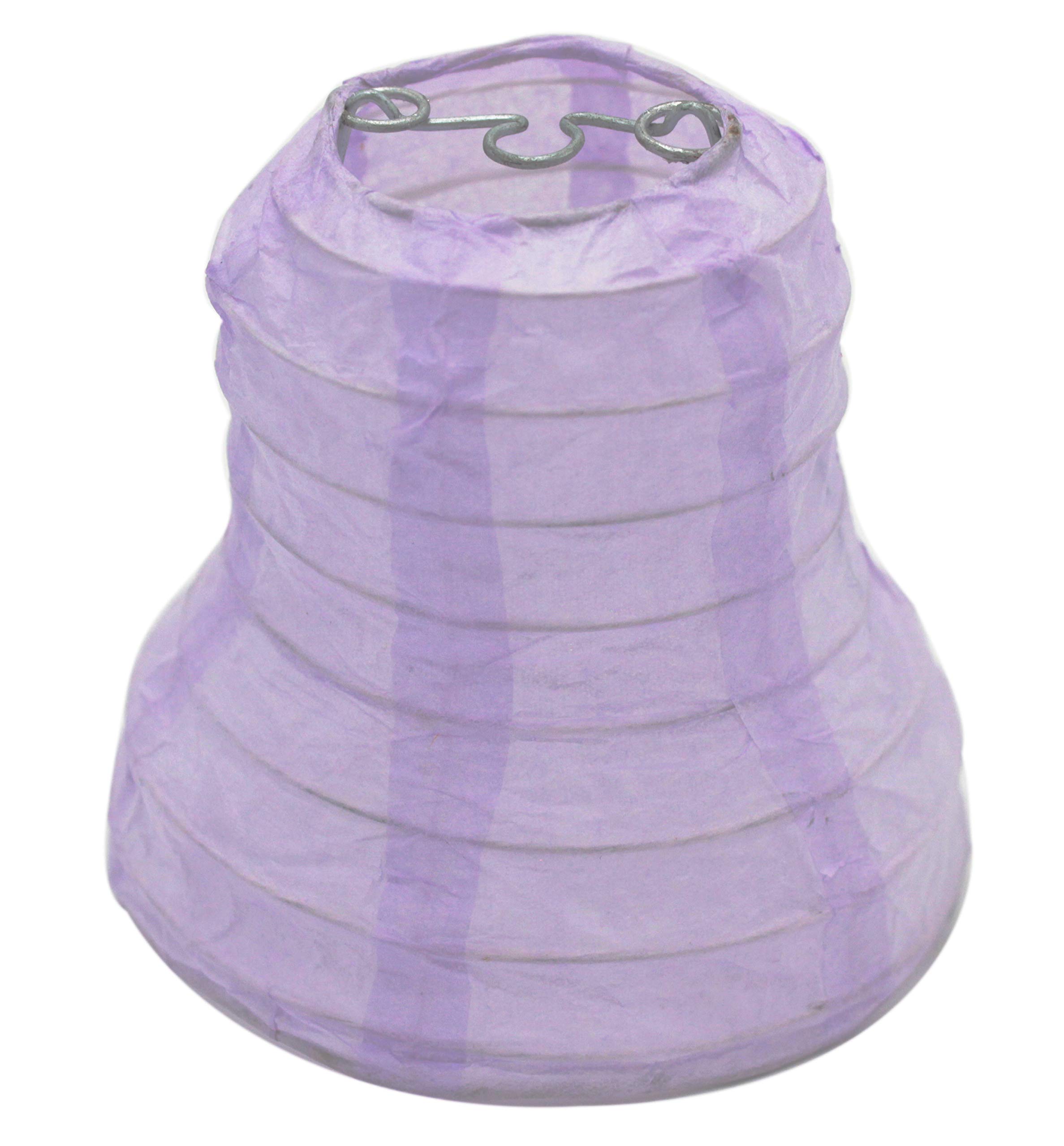 Seta Direct, 3.5-Inch Bell Shape Mini Chinese Decorative Paper Lantern [Lavender Purple, 12 Pack]