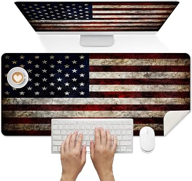Britimes Desk Mat, PU Leather, 31.5"X15.7", American Flag