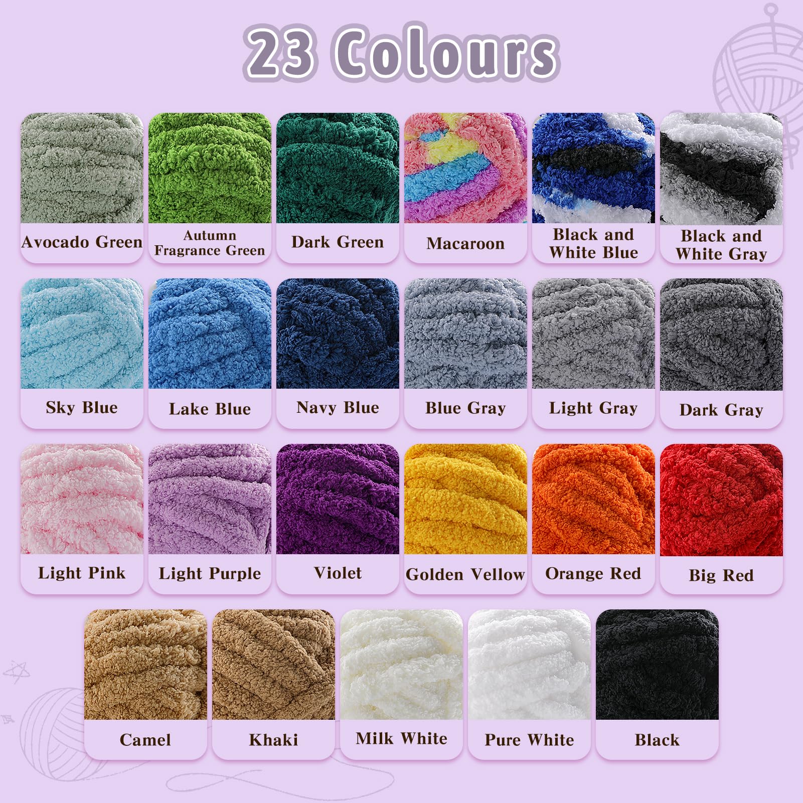 8 Pack Chunky Chenille Yarn – Super Bulky Blanket Yarn, 224 Yards, Violet - View #5