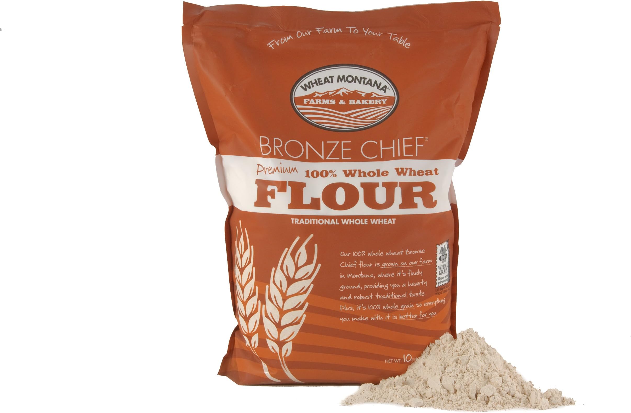 Wheat Montana Flour, Bronze Chief, 10 Pound (Pack of 4)