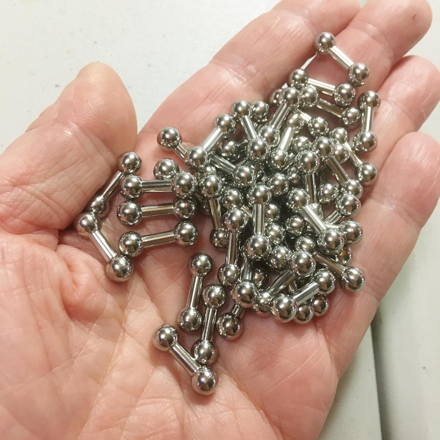 M00995-50 50pcs Double Ball Rod Barbells 6mm 18mm Length for Stop Motion Puppet Armature Humanly Posable Parts HPA QC1