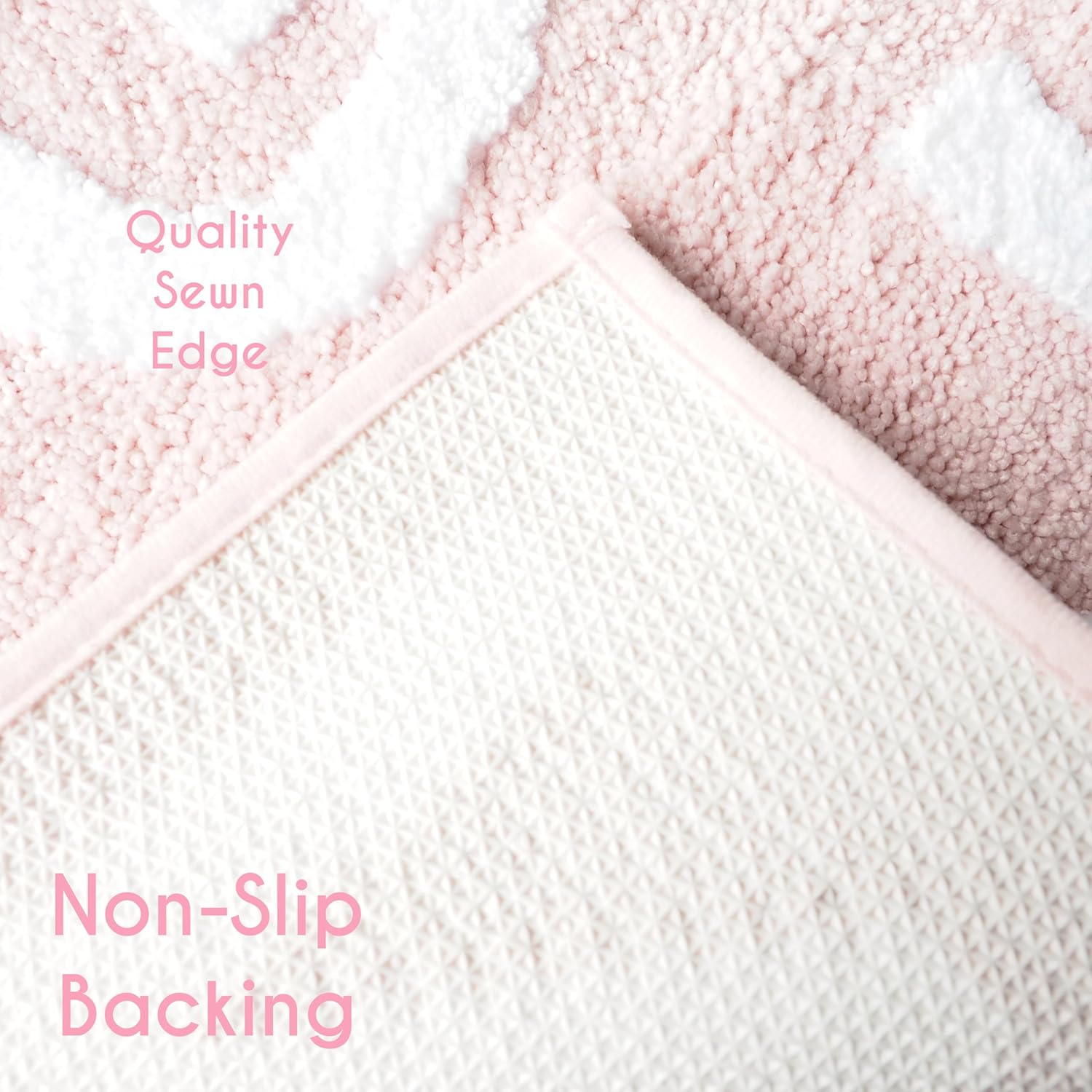 Evovee Get Naked Bath Mat Funny Cute Bathroom Rugs Get Naked Rug Shower Funny Bathroom Decor Fun Cute Bath Mat Non-Slip Washable College Light Pink White 17x24