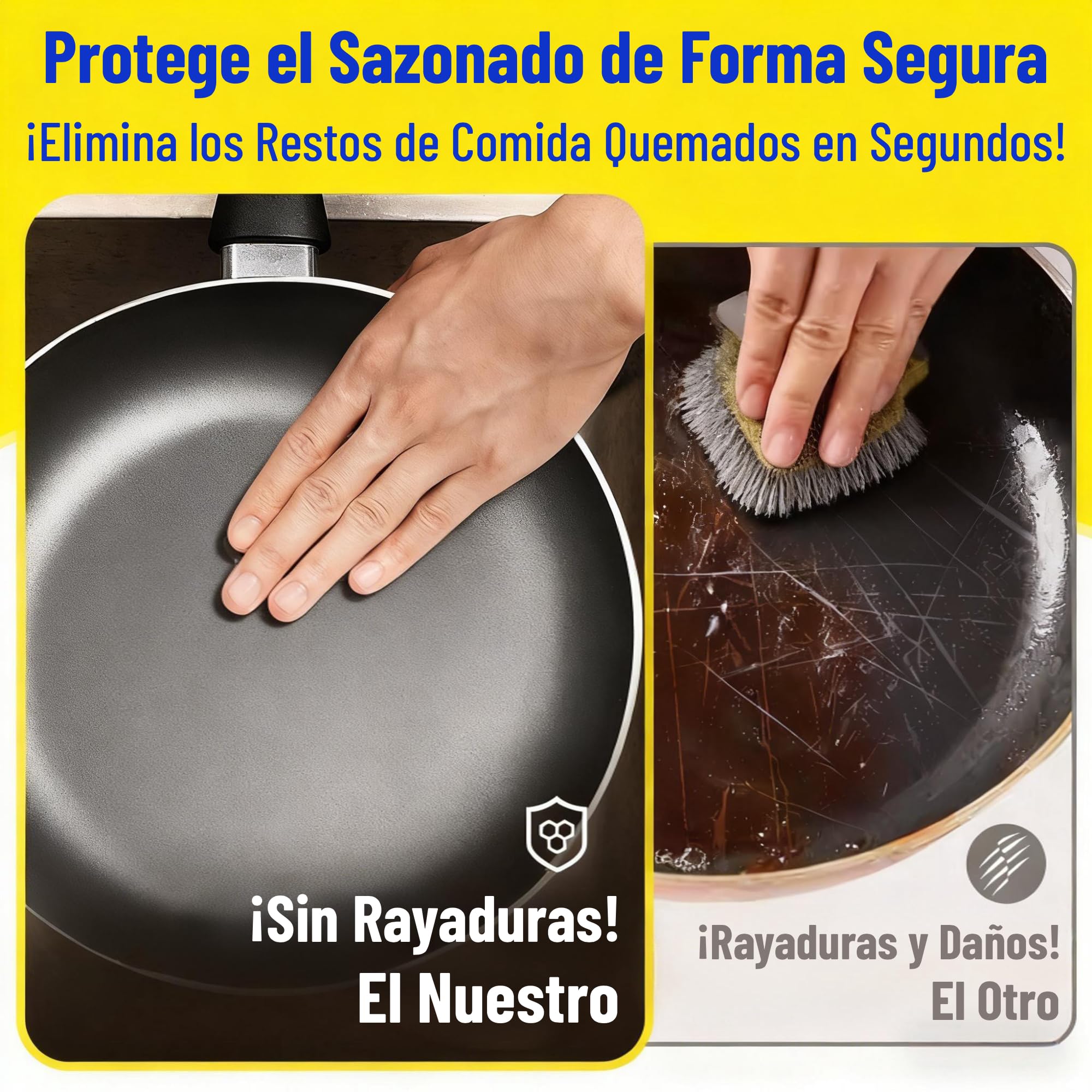 Amagabeli Limpiador de Hierro Fundido Acero Inoxidable 20x15,2cm Depurador Cota de Malla Parrillas Sartenes Hornos Holandeses