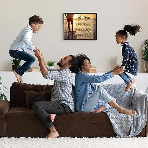 Miniatura 4 de "My Son-Love You Now & Forever" Inspirational Family Wall Art -10 x 8" Modern Typographic Beach Sunset Print-Ready to Frame. Loving, Heartfelt