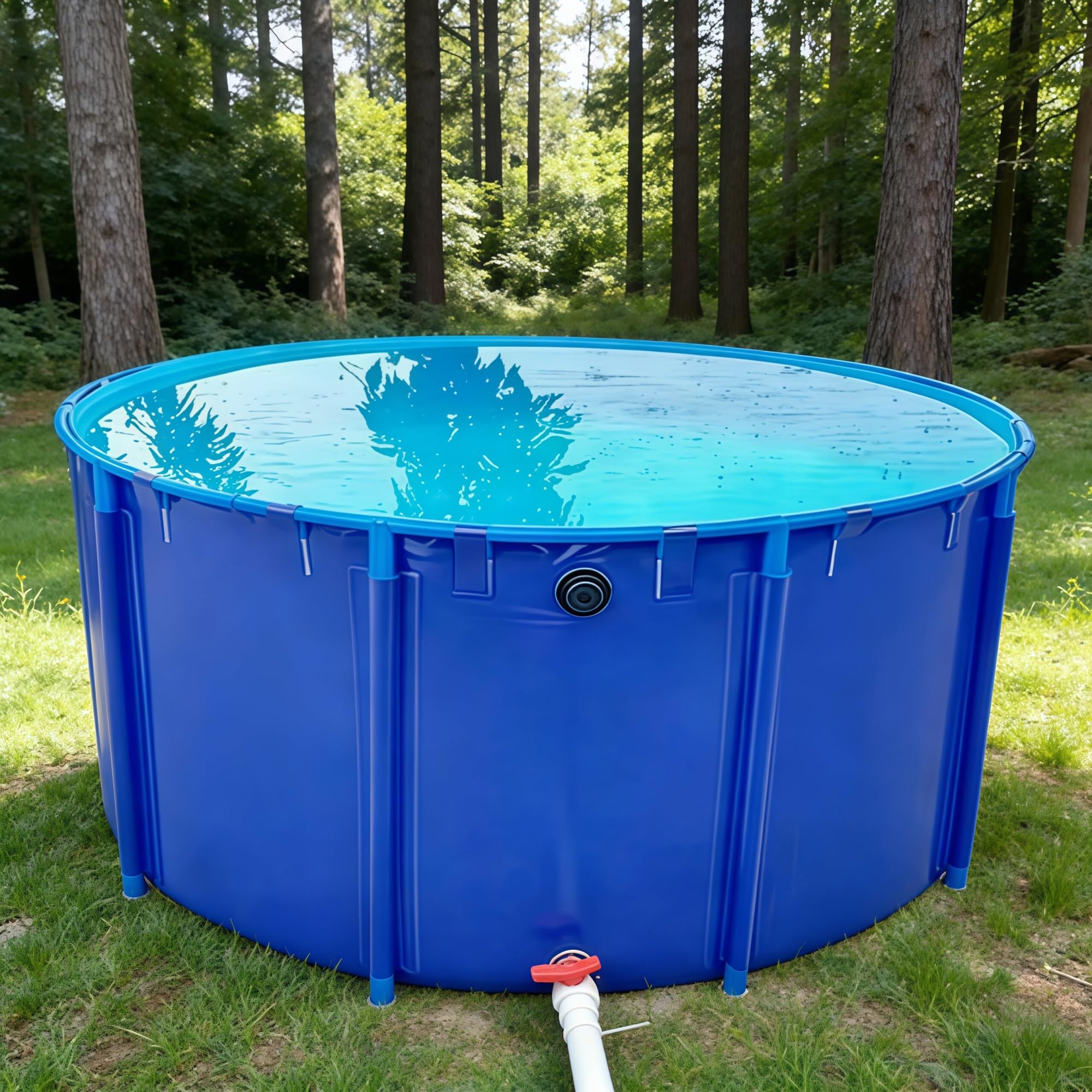 Piscina Fuori Terra Rotonda per Esterni, Struttura in Acciaio Robusta, Piscina da Cortile Non Gonfiabile di Facile Installazione, 4,88 m x 66 cm