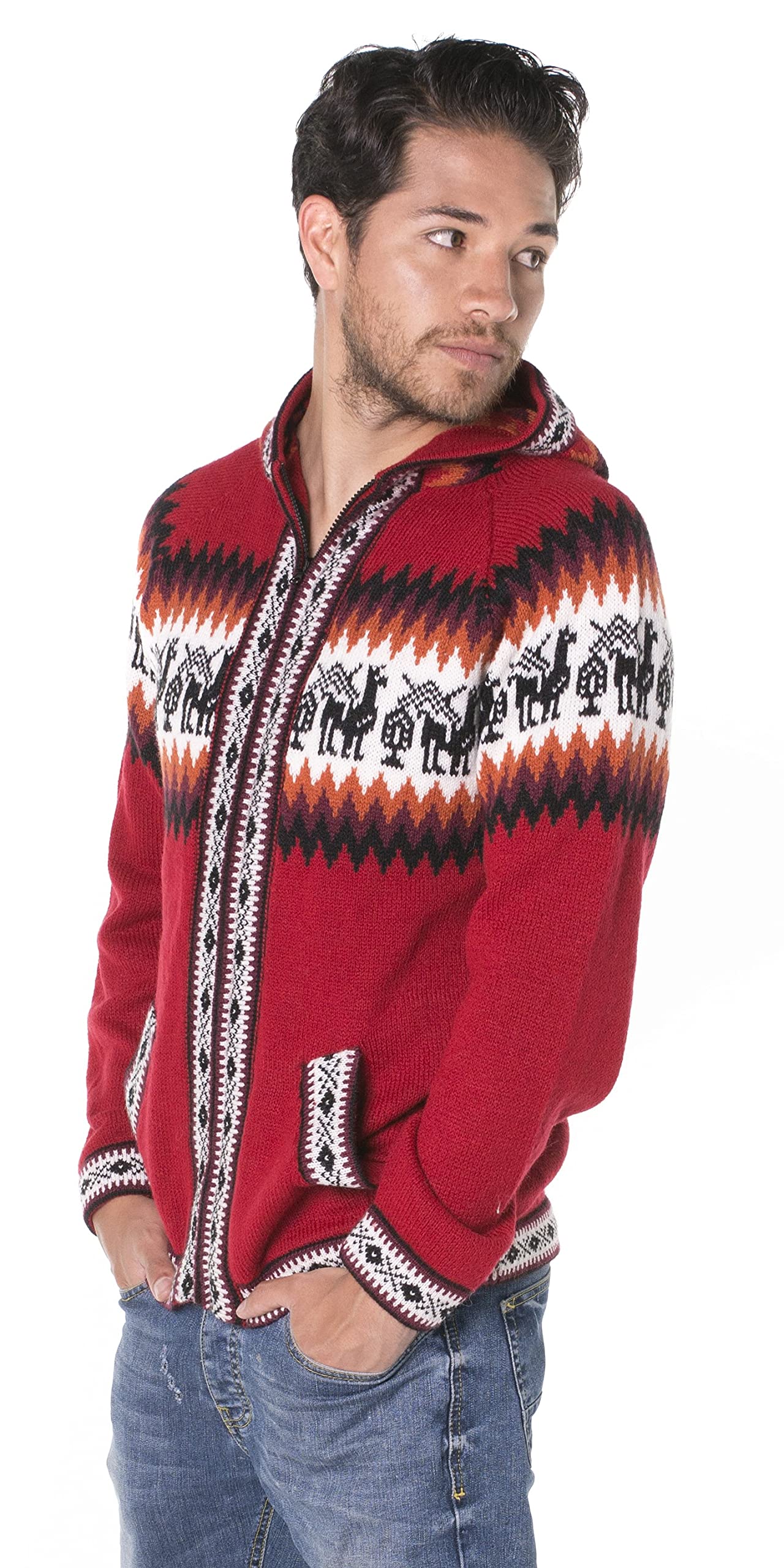 Gamboa Alpaca Cardigan Uomo Giacca Cappotto Elegante Manica Lungaa Autunno Invernale
