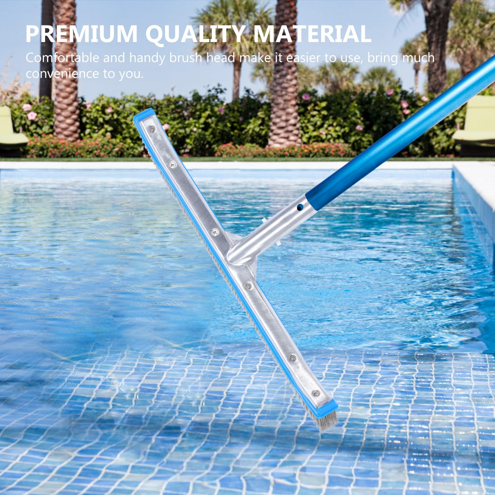 Cepillo de Alambre para Piscina 18 de Aleación de Aluminio, Plata