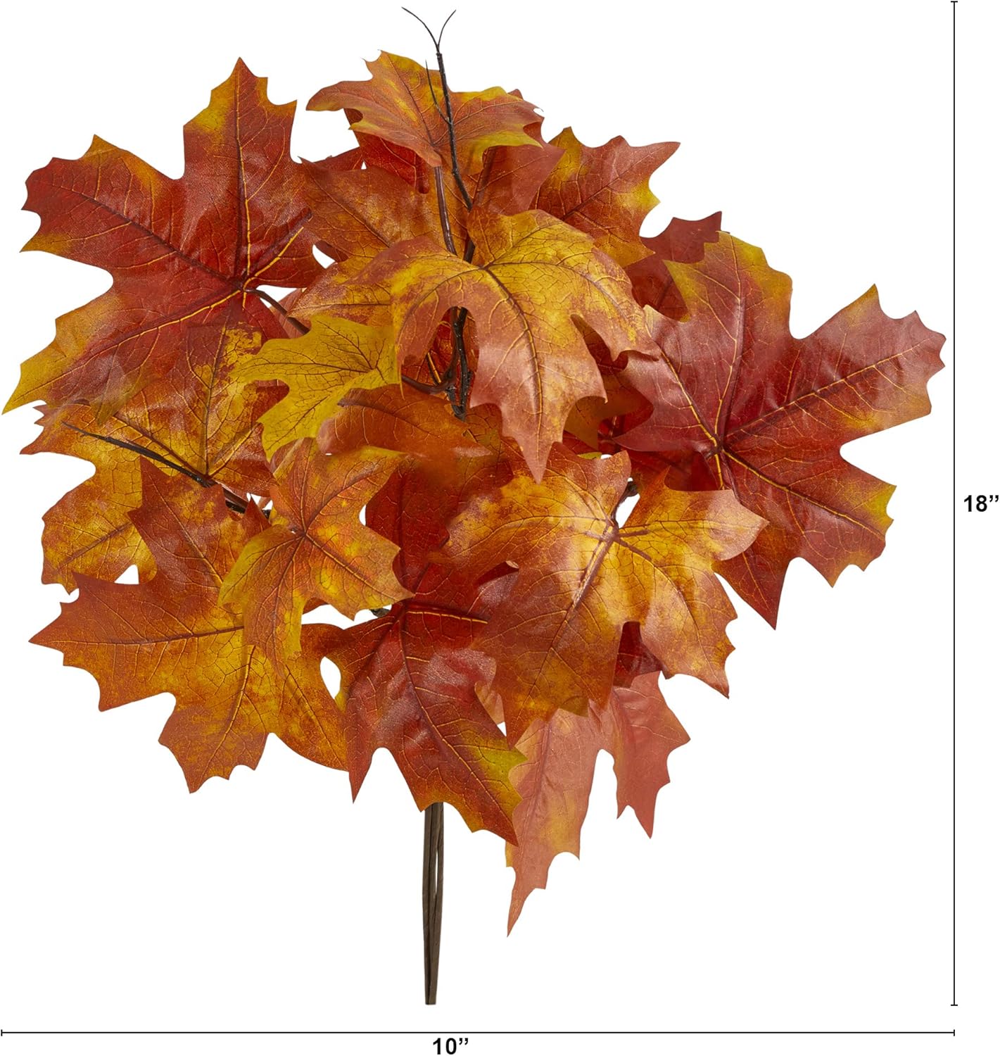 Nearly Natural 18in. Autumn Maple Leaf Artificial Flower (Set of 2)