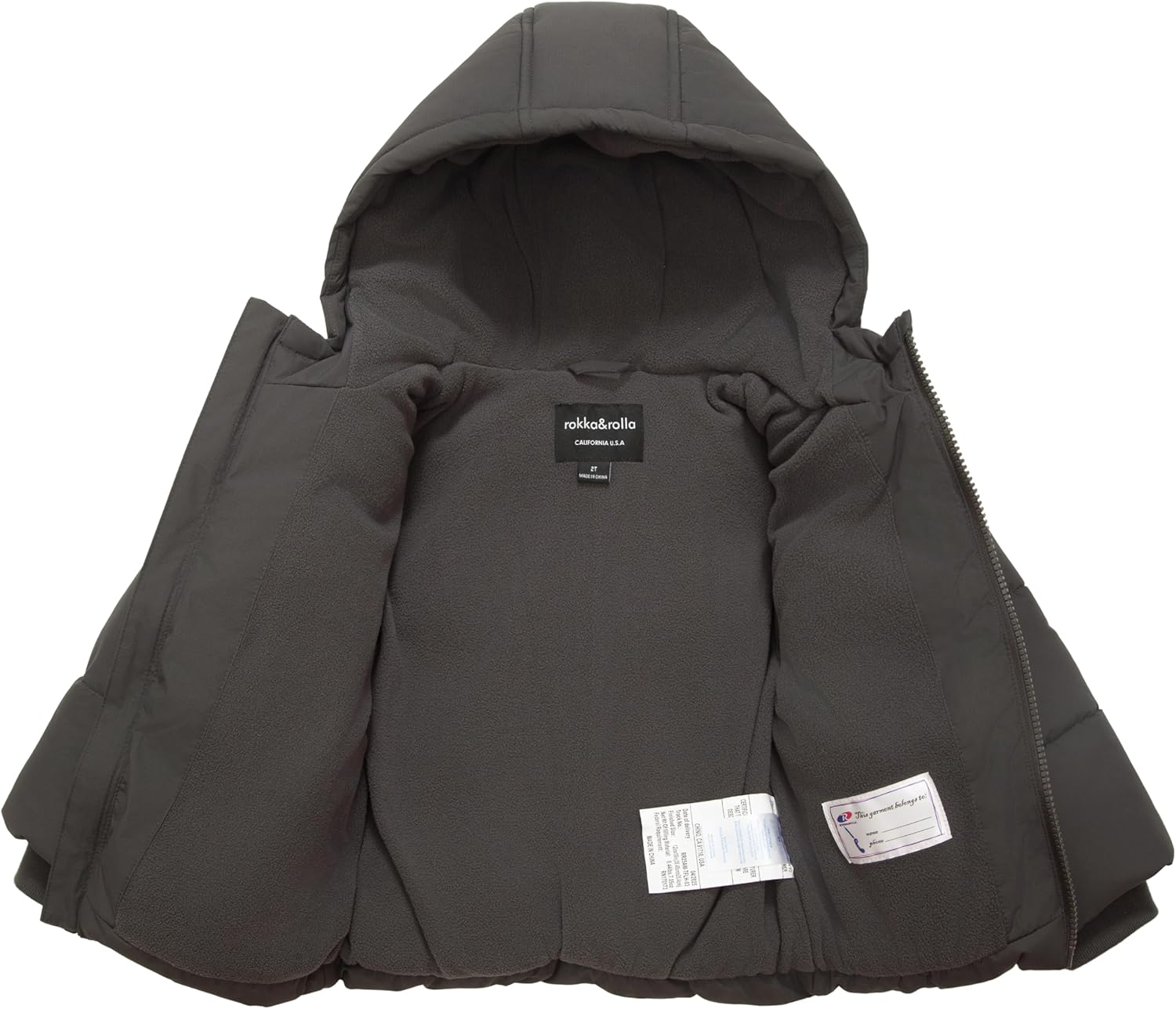 Rokka&Rolla Toddler Boys' Water-Resistant Fleece Lined Ripstop Puffer Jacket - Image 3