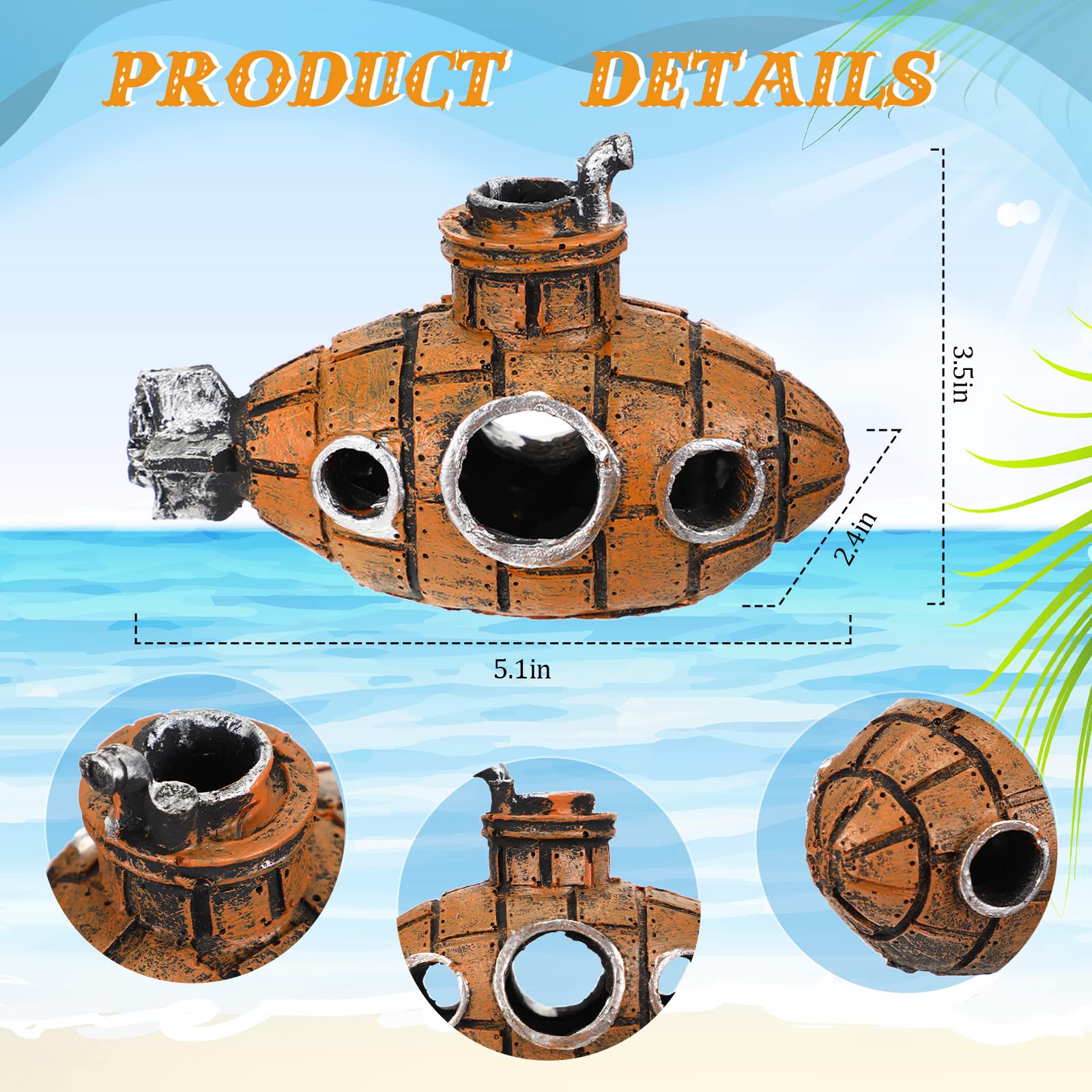 3 Pływające dekoracje akwariowe akwarium Bubble Decorations includes Lovely Aquarius Diver Pendant And Retro Underwater Wrak Ornament Antique Underwater Wrak Ornament Resin Accessories