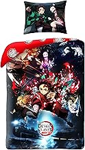 Halantex Demon Slayer Single Bedding Set, Duvet Cover 140 x 200 cm + Pillowcase, Polyester