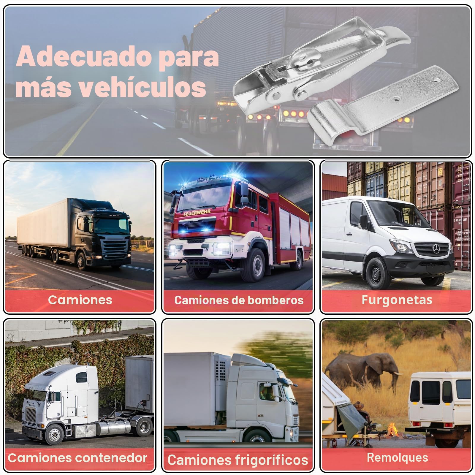 PGonline 2 piezas de cierre excéntrico, cierre de pared lateral para remolques con seguro, cierre excéntrico para remolques de coches y camiones de volteo, cierre grande (210 mm), accesorios de cierre