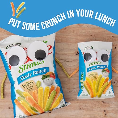 Miniatura 6 de Sensible Portions Veggie Straws  Paquete de sabores variados de sal marina ranch cheddar manzana con canela 1 oz 28 g paquete de 24 unidades